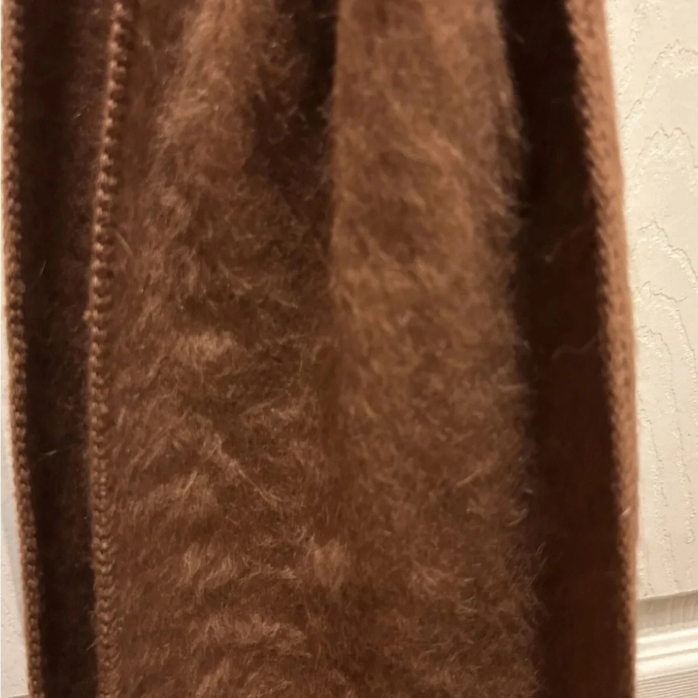 Alpaca Camargo Wool Brown Fringe Scarf